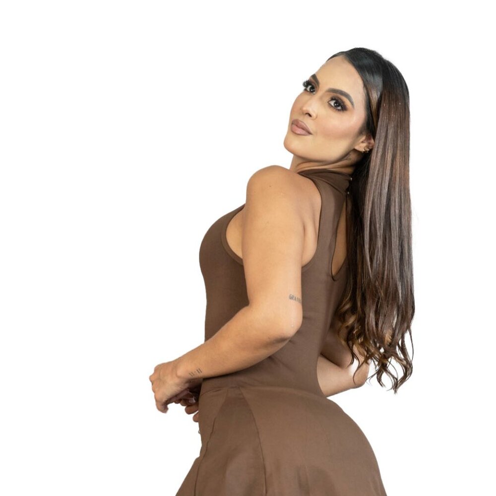 Women Dress Chocolate Color Tennis Style Size S - Picture 2 of 2